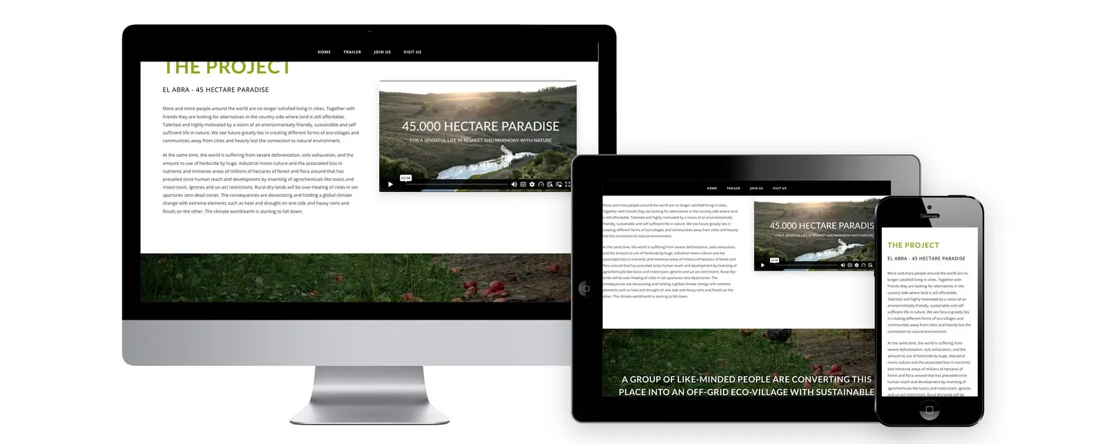 45 Hectare Paradise – Web design (image 3/5)