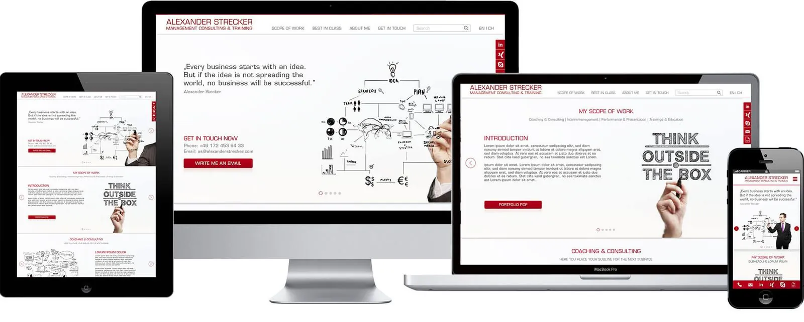 Alexander Strecker Consulting – Corporate Design · Webdesign (Bild 2/2)