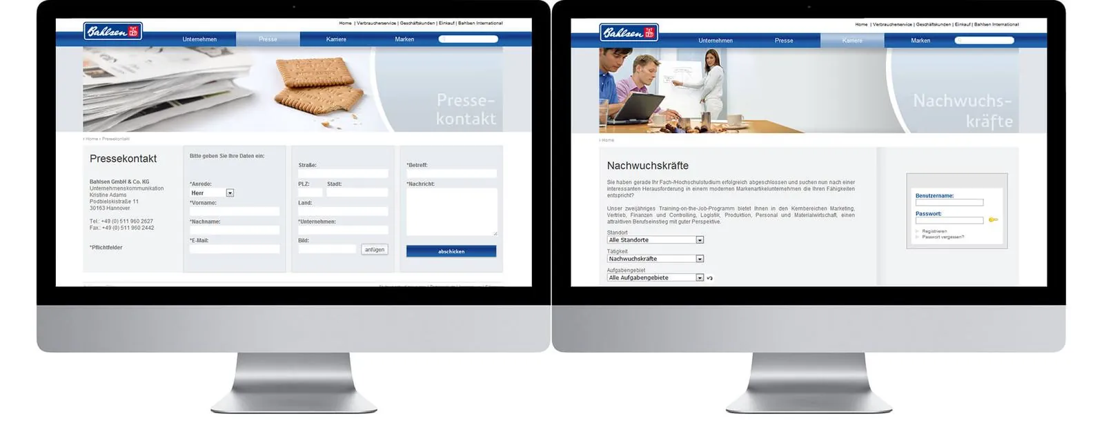 Bahlsen – Webdesign (Bild 2/2)