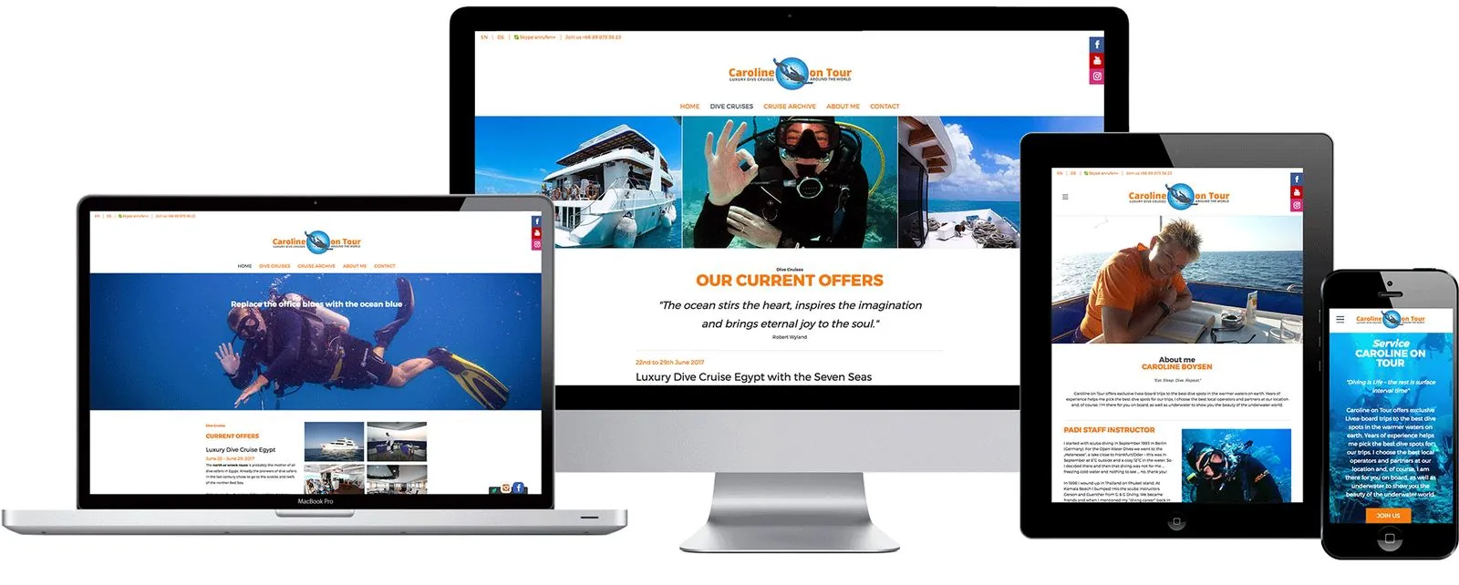 Caroline on Tour – Corporate Design · Webdesign (Bild 1/4)