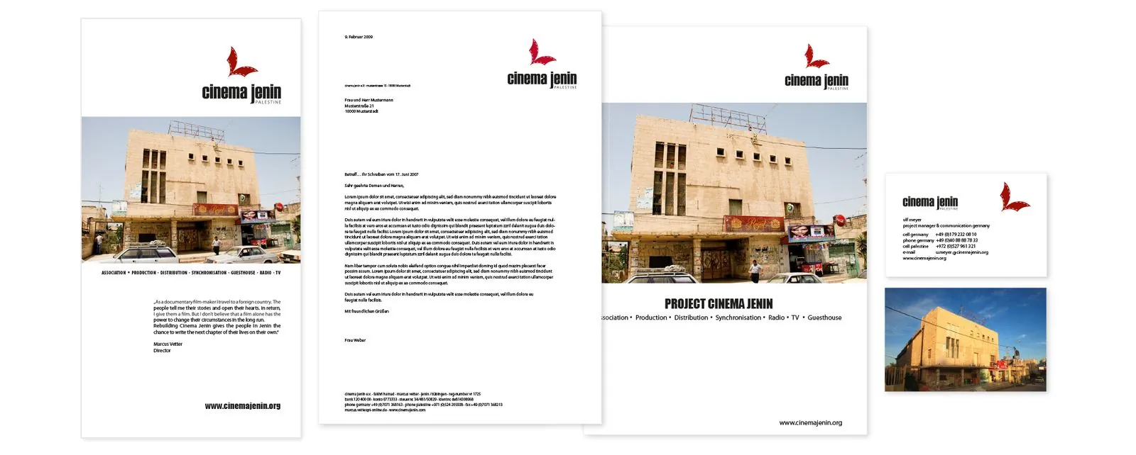 Cinema Jenin e.V. – Corporate design · Print · Web design (image 1/13)