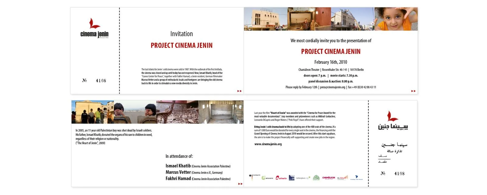 Cinema Jenin e.V. – Corporate design · Print · Web design (image 3/13)