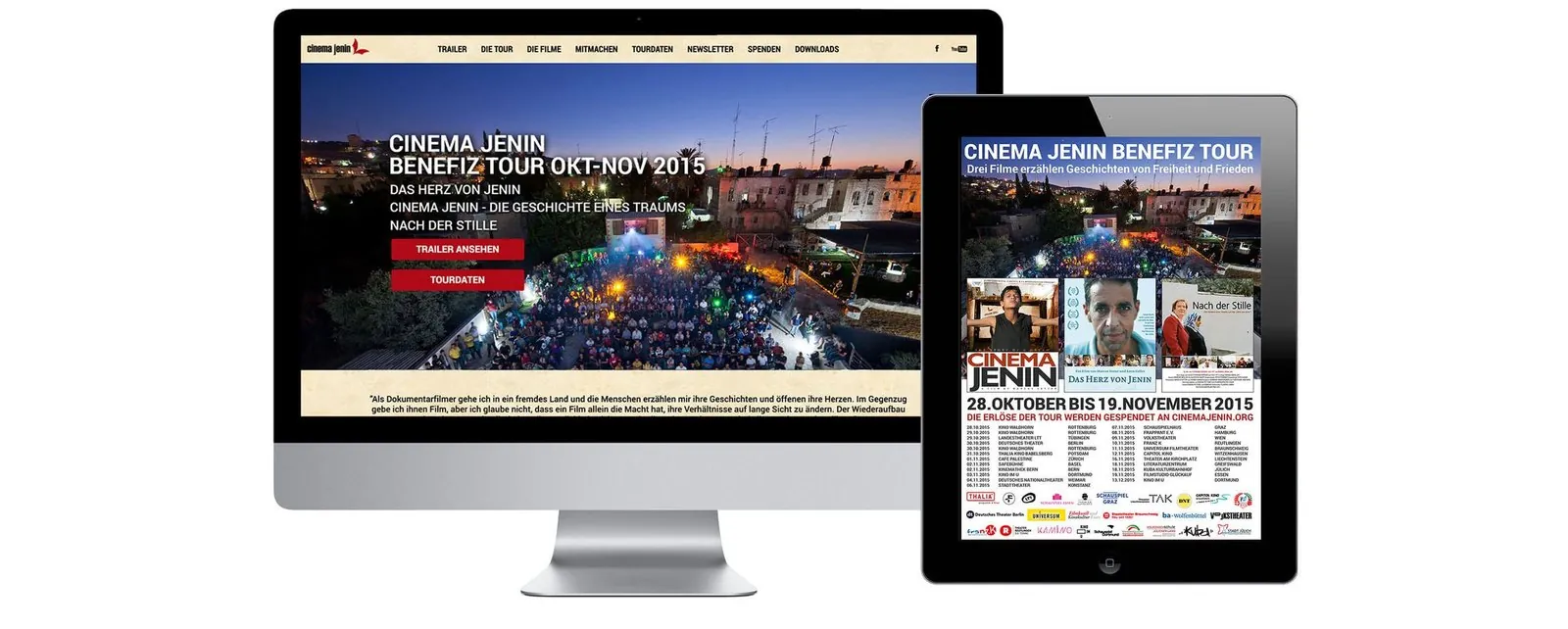 Cinema Jenin Tour – Web design (image 1/6)