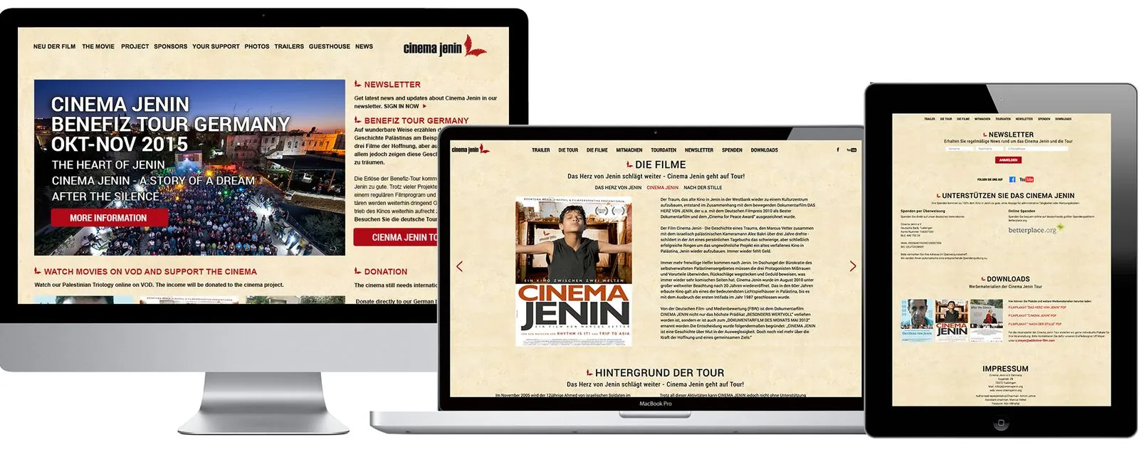 Cinema Jenin Tour – Web design (image 2/6)