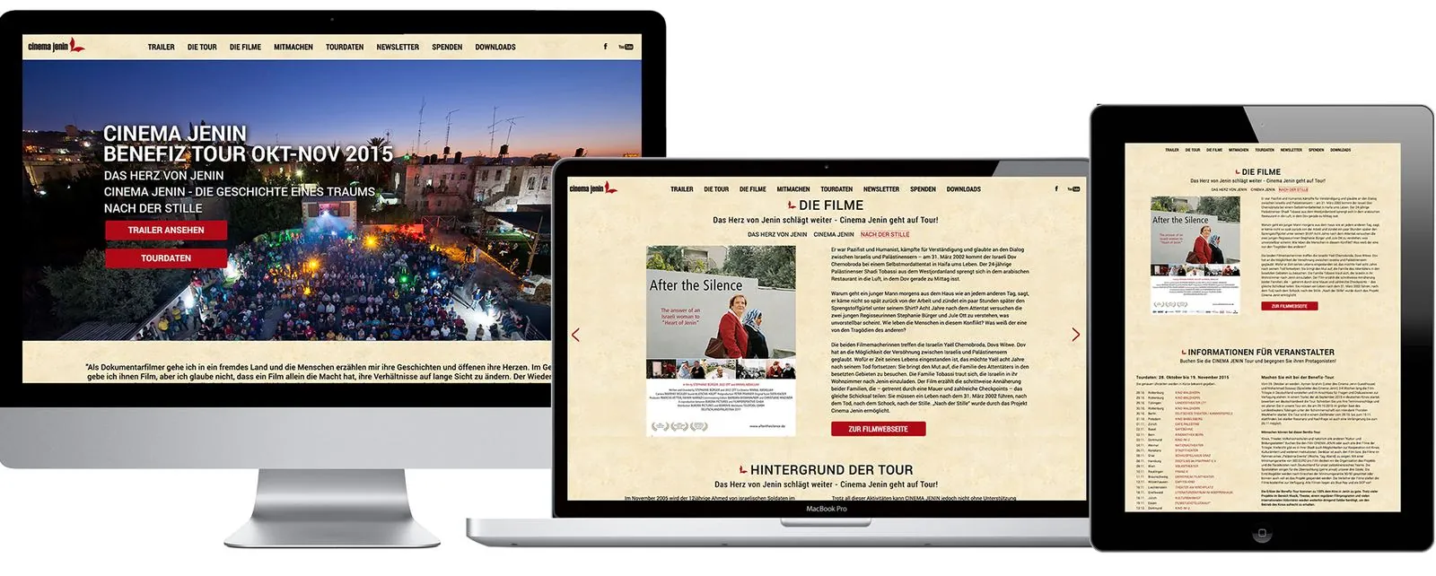 Cinema Jenin Tour – Web design (image 3/6)