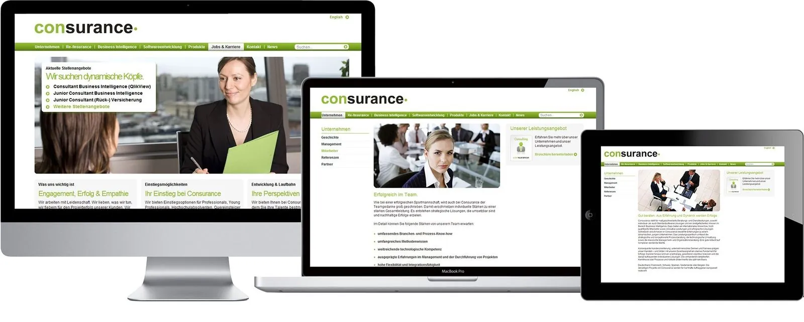 consurance – Corporate Design · Geschäftsausstattung · Webdesign (Bild 2/3)