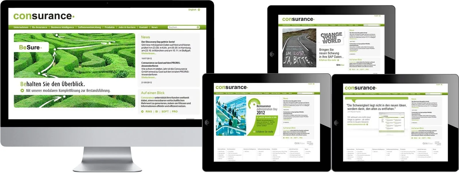 consurance – Corporate Design · Geschäftsausstattung · Webdesign (Bild 3/3)