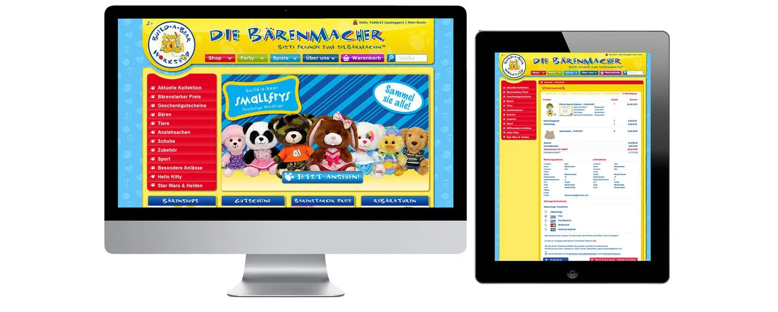 Build-A-Bear – Webdesign · Onlineshop (Bild 1/9)