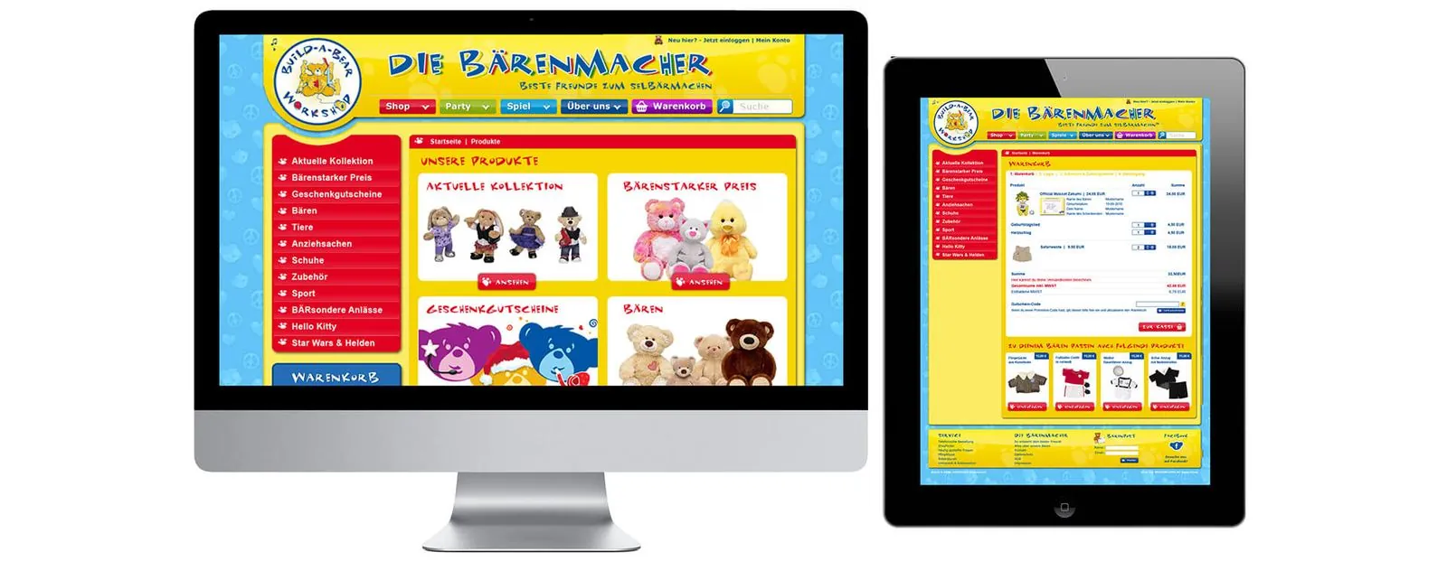Build-A-Bear – Webdesign · Onlineshop (Bild 4/9)