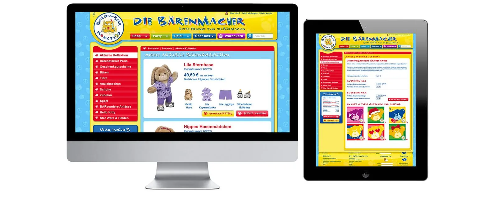 Build-A-Bear – Webdesign · Onlineshop (Bild 5/9)