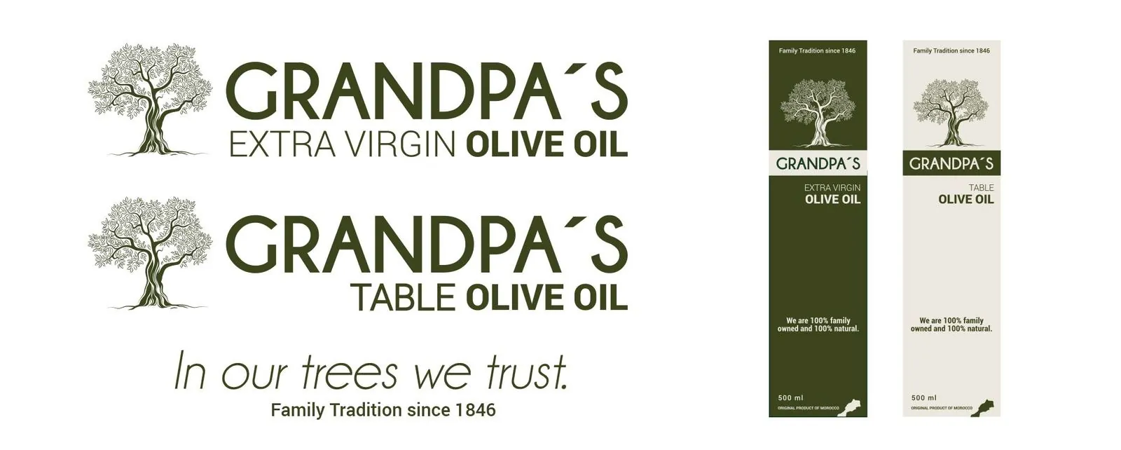 Grandpas Olive Oil – Corporate design · Packaging (image 1/2)