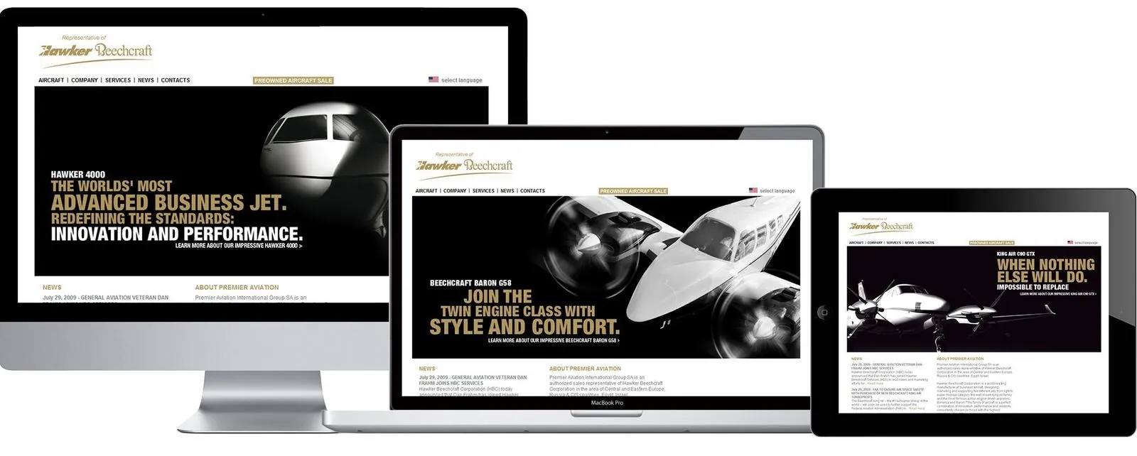 Hawker Beechcraft Aviation AG – Corporate Design · Geschäftsausstattung · Print · Webdesign (Bild 4/6)