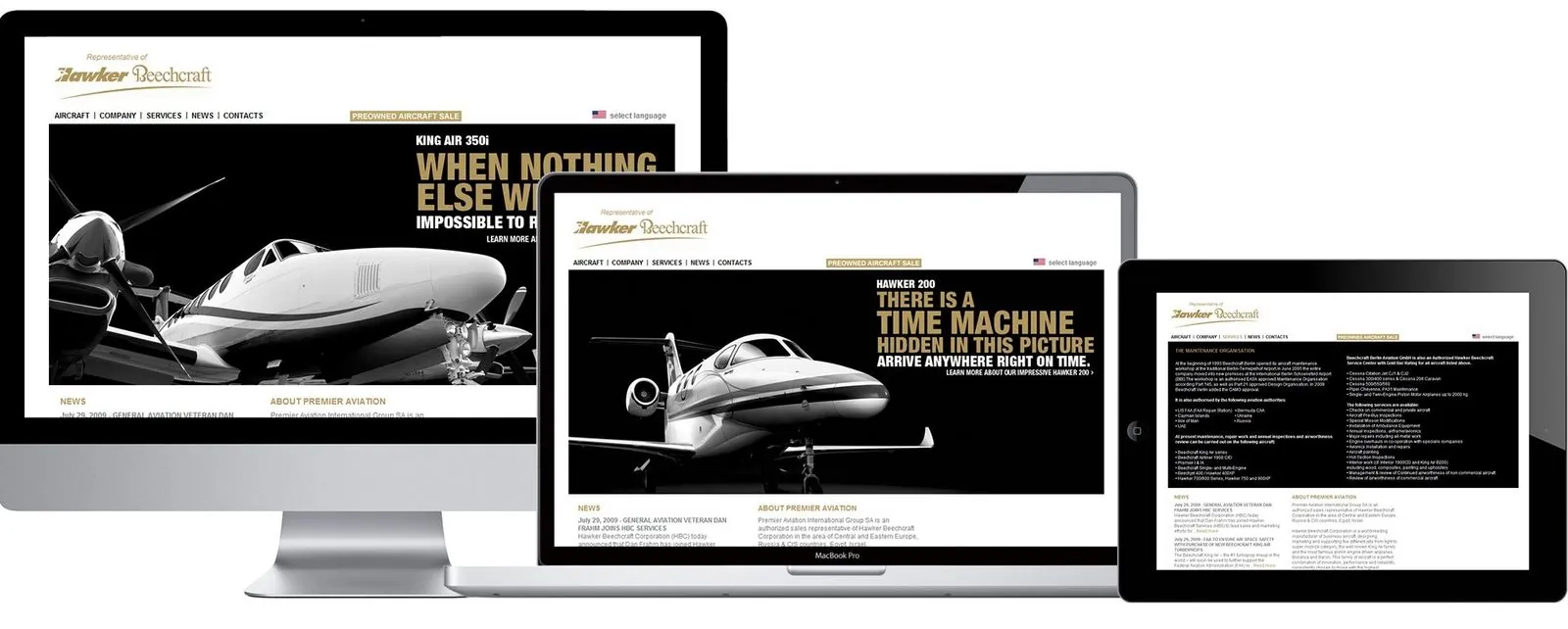 Hawker Beechcraft Aviation AG – Corporate Design · Geschäftsausstattung · Print · Webdesign (Bild 5/6)