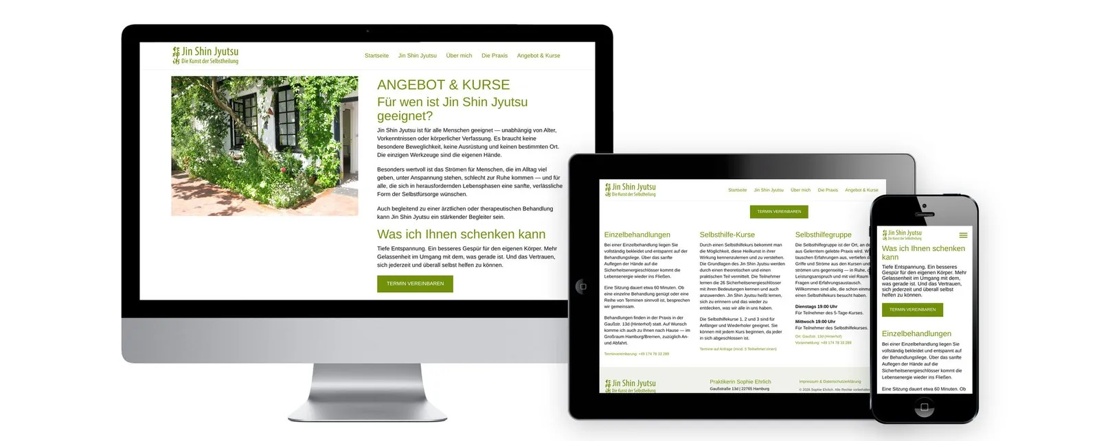 Jin Shin Jyutsu Hamburg – Corporate Design · Stationery · Web Design (image 3/9)