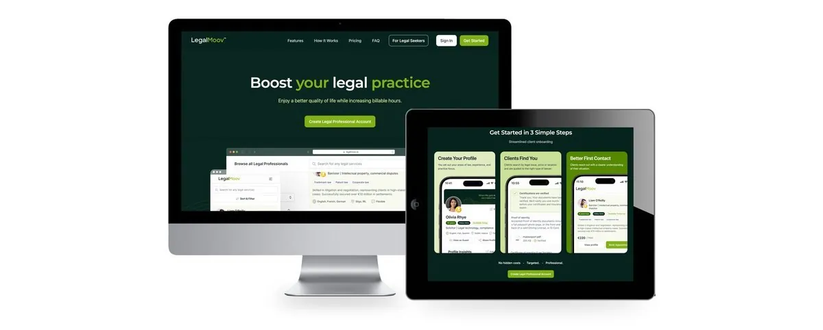LegalMoov – Produktmanagement · Corporate Design · Webdesign (Bild 5/16)