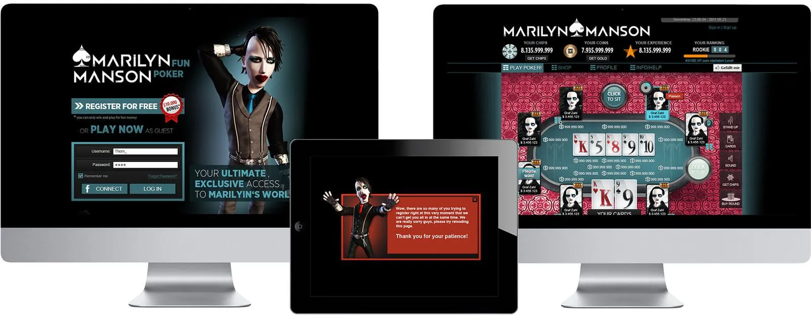Marilyn Manson Poker – Game design · Web design (image 1/1)