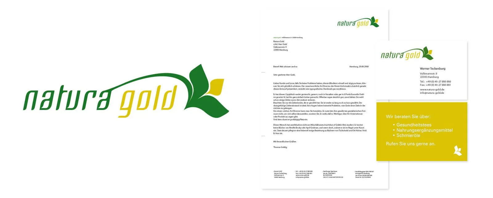 Natura Gold – Corporate design · Stationery (image 1/1)