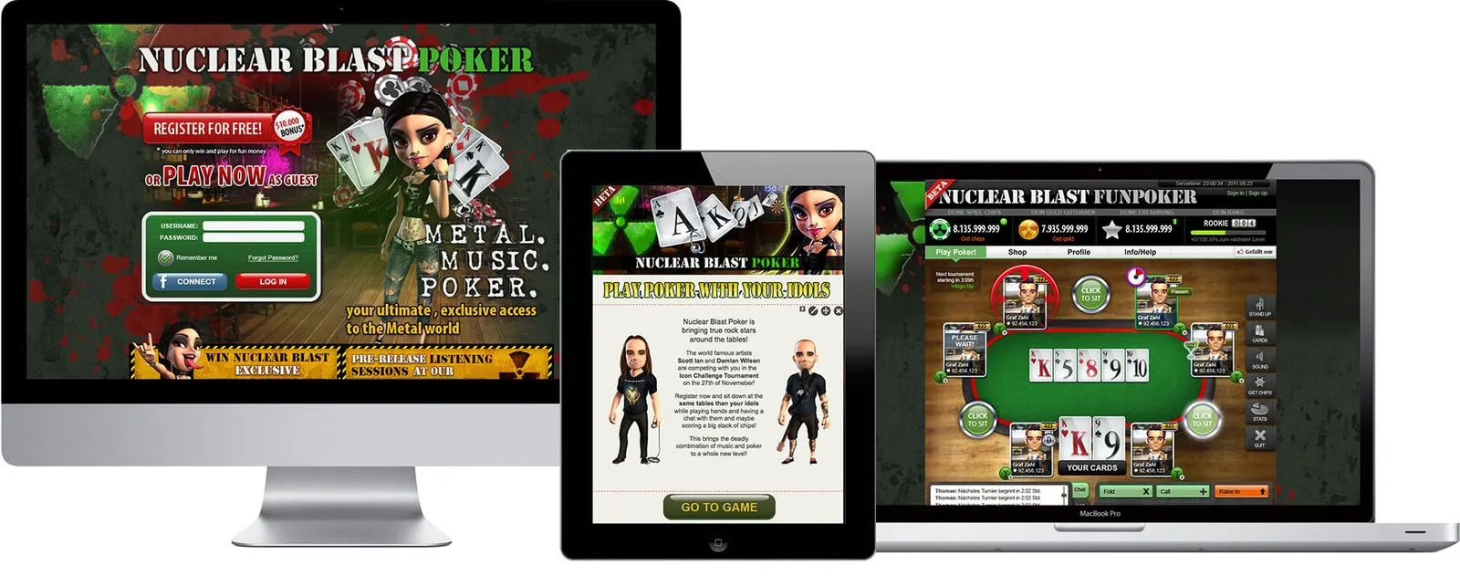 Nuclear Blast Poker – Game design · Web design (image 2/4)