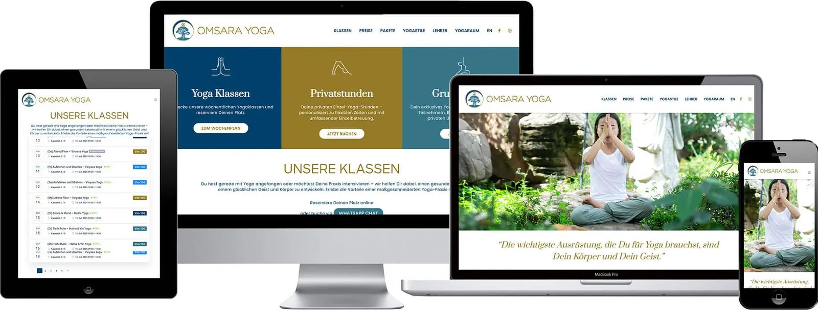 Omsara Yoga – Corporate Design · Print · Webdesign (Bild 1/2)