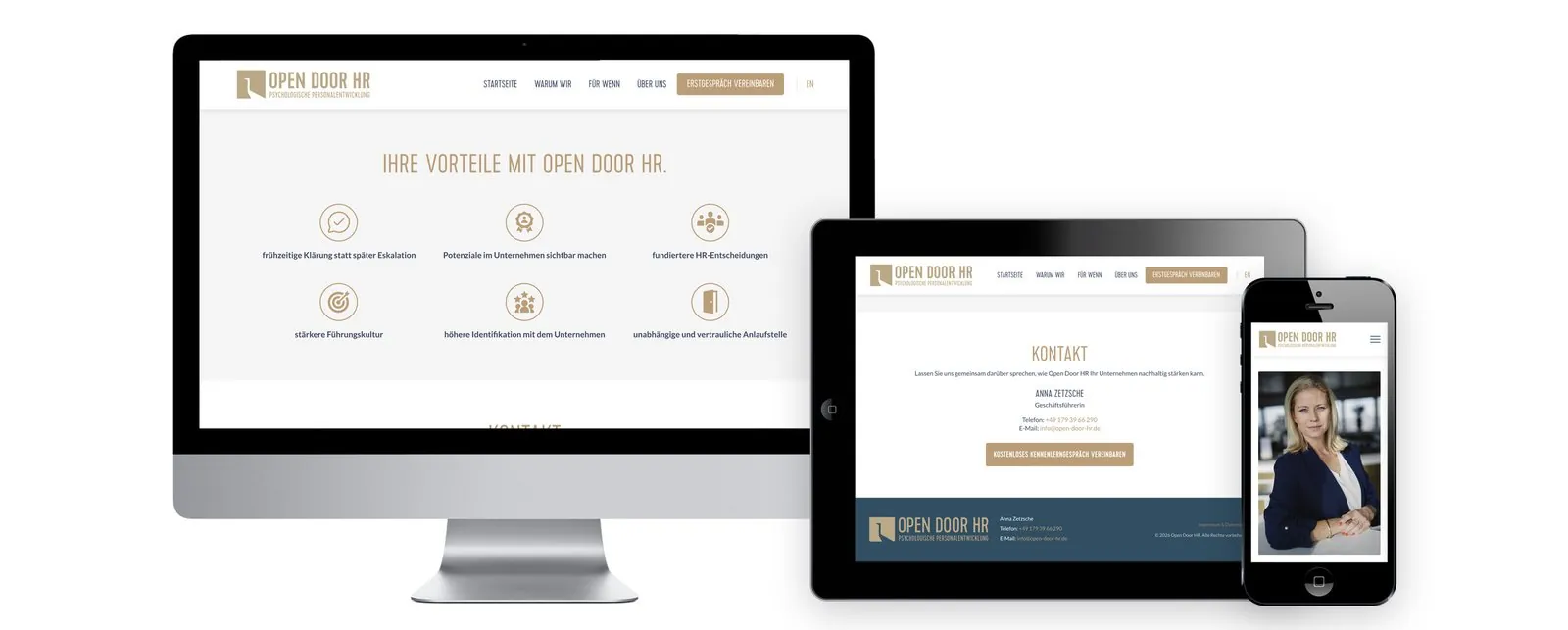 Open Door HR – Corporate Design · Geschäftsausstattung · Webdesign (Bild 3/6)