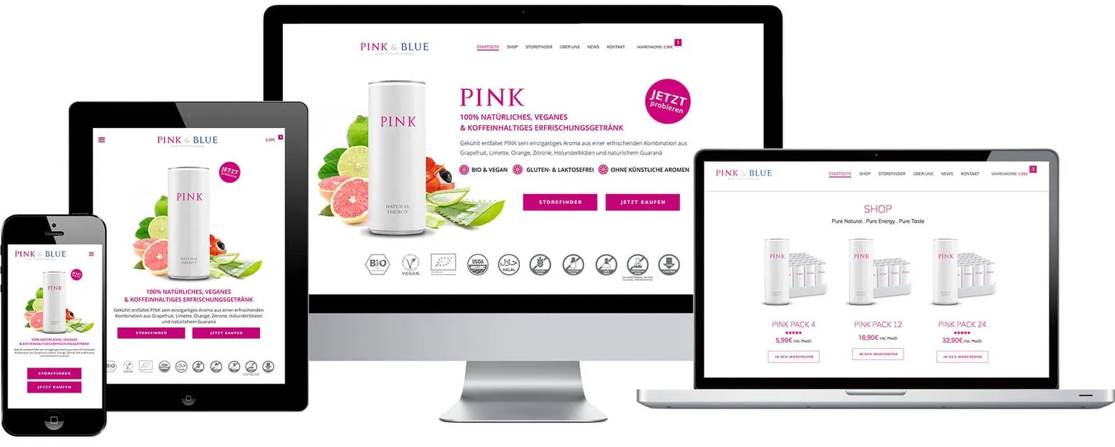 Pink & Blue – Web design · Online shop (image 1/4)