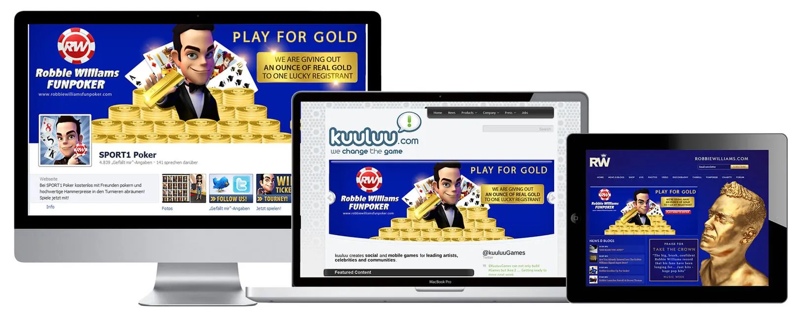 Robbie Williams Poker – Game Design · Webdesign (Bild 2/4)