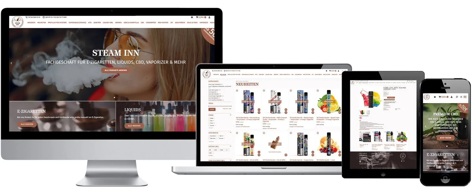 Steaminn – Web design · Online shop (image 1/3)