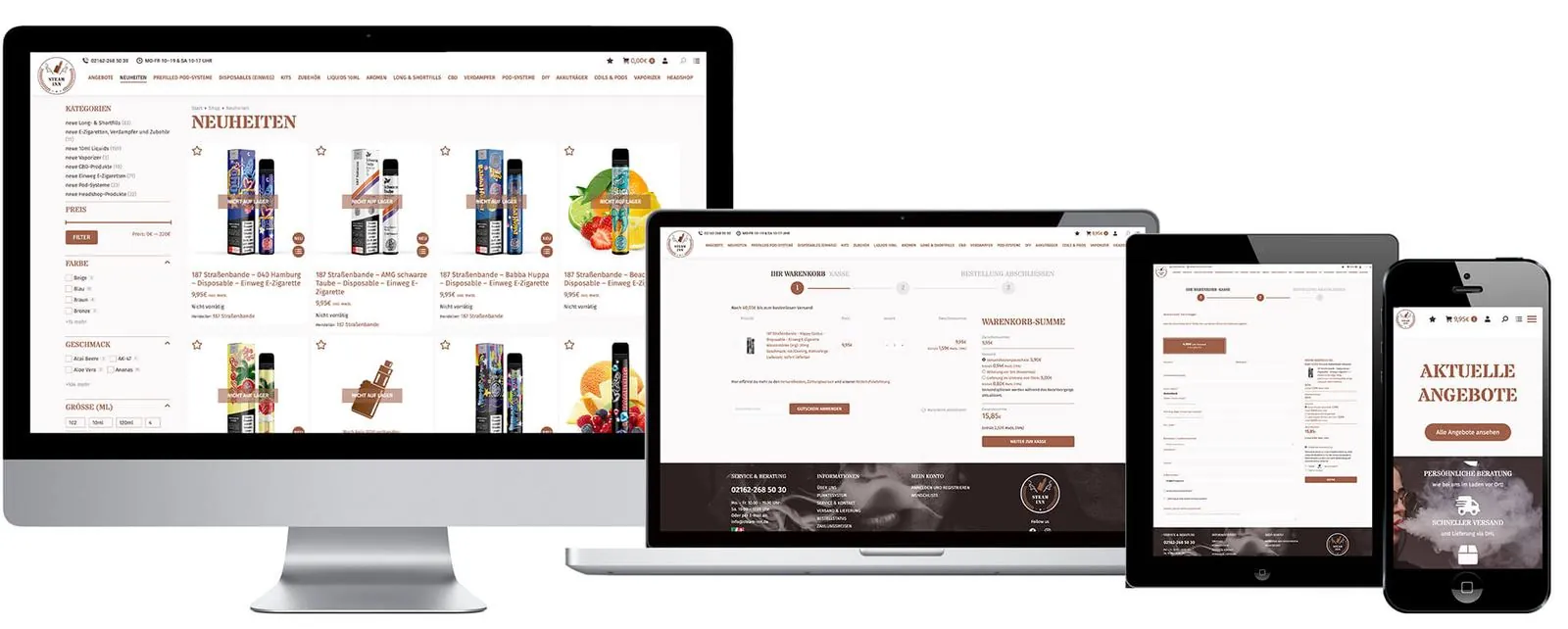 Steaminn – Web design · Online shop (image 2/3)
