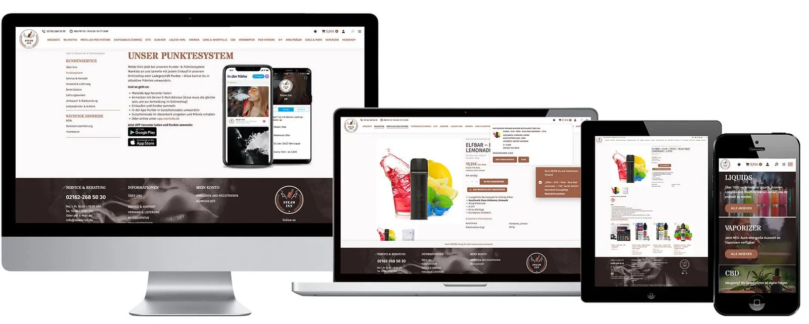 Steaminn – Web design · Online shop (image 3/3)