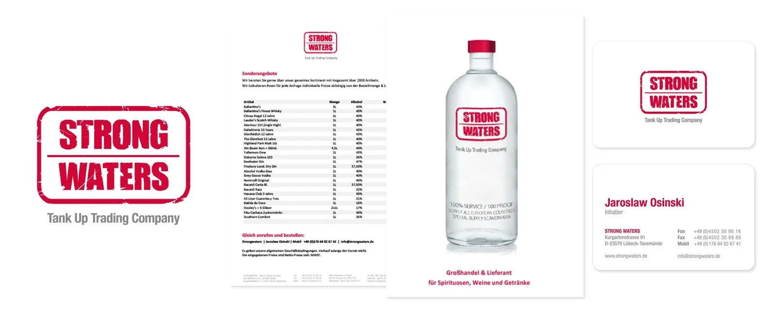 Strongwaters – Corporate Design · Geschäftsausstattung · Webdesign · Onlineshop (Bild 1/2)