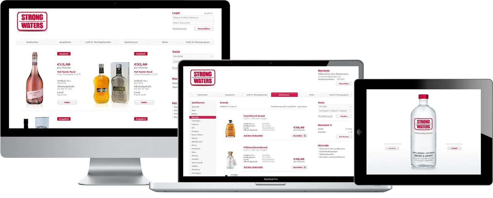 Strongwaters – Corporate Design · Geschäftsausstattung · Webdesign · Onlineshop (Bild 2/2)