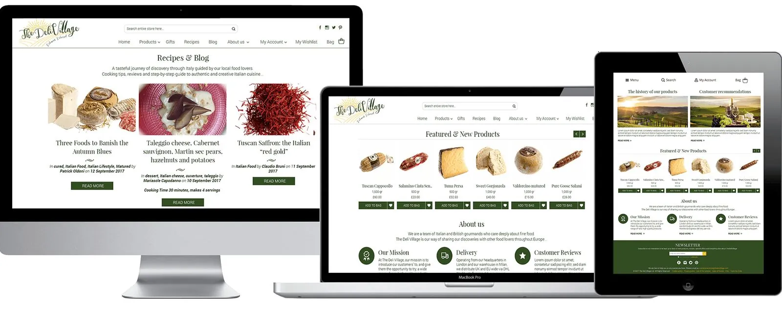 The Deli Village – Webdesign · Onlineshop (Bild 1/3)