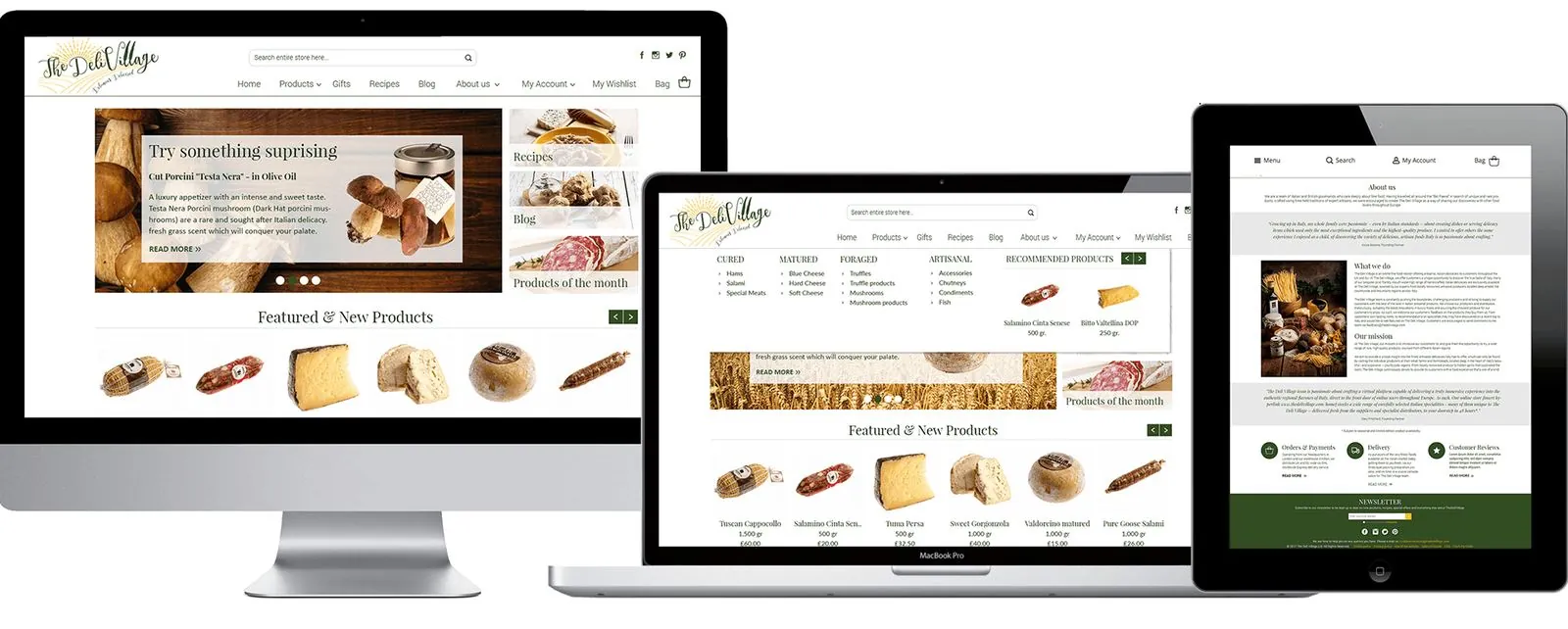 The Deli Village – Webdesign · Onlineshop (Bild 2/3)