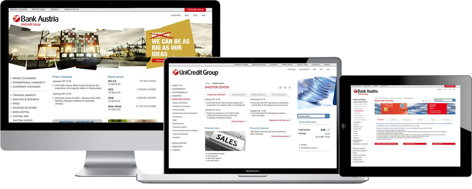 UniCredit Group – Interim Management · Webdesign (Bild 3/15)